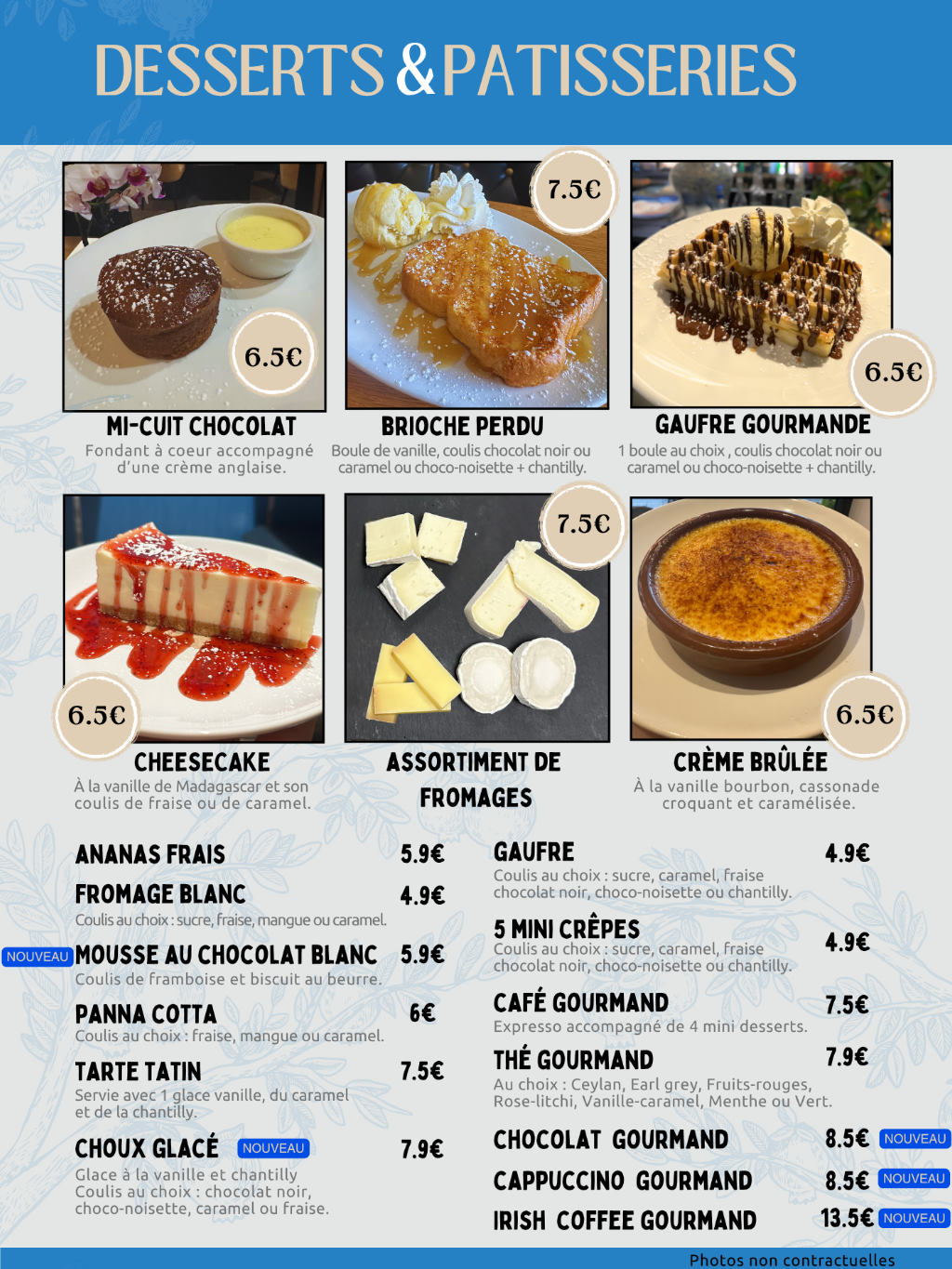 Desserts et pâtisseries