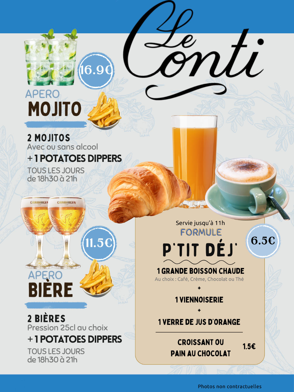 Petit déjeuner et apéro
