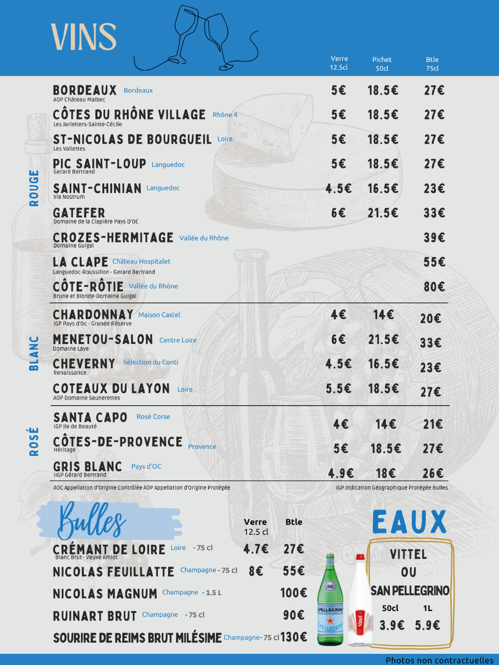 Vins et eaux