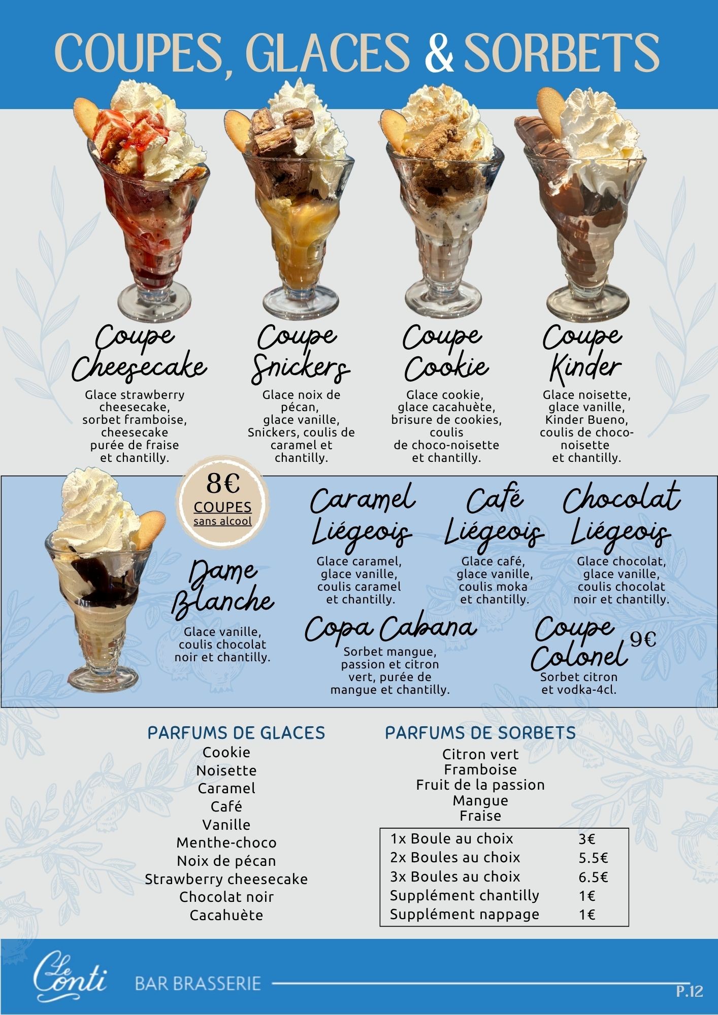 Coupe glace sorbet Cholet